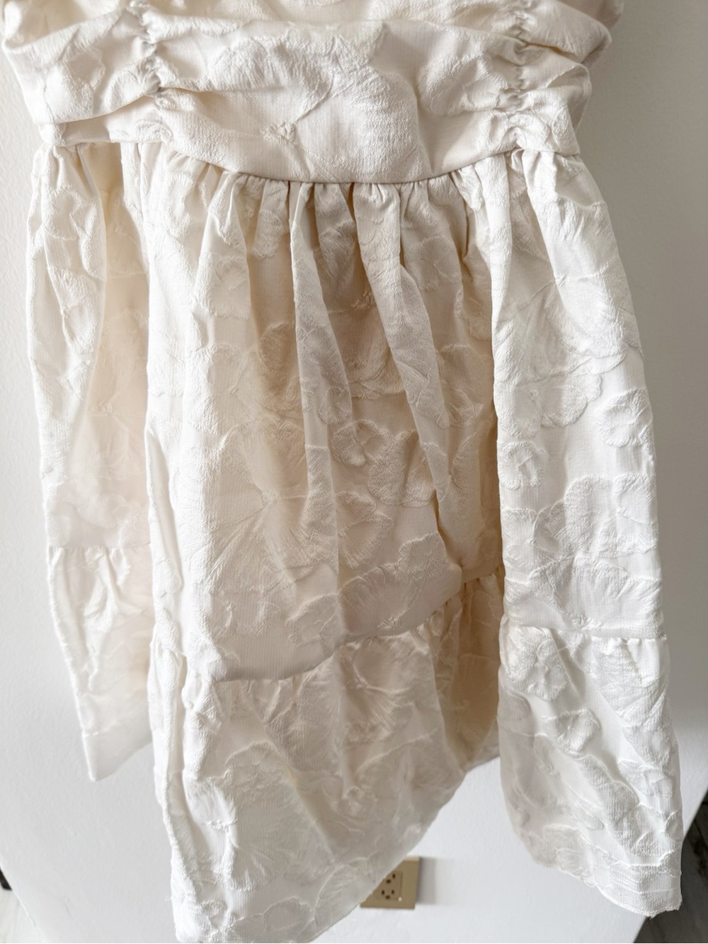 Sezane Editions Charlie Ivory White Floral Brocade Mini Dress Size US 4 - Picture 5 of 11